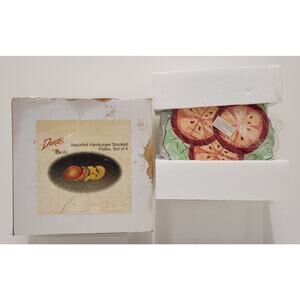NEW Vintage Dante's By Pacific Assorted Hamburger Stacked Plates Set Of 4